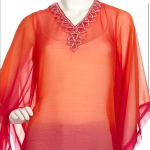 ALBERTO MAKALI Ombre tunic Red/ Fuchsia